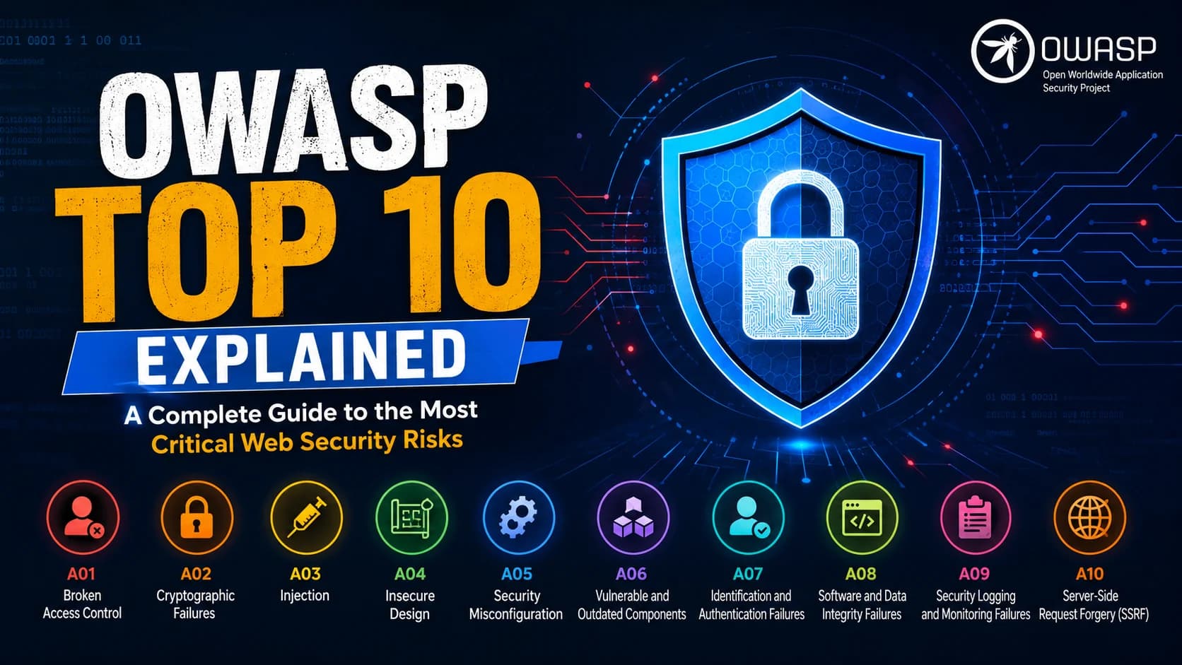 OWASP Top 10 in detail with real-world examples, attack scenarios, prevention techniques, and secure coding best practices.